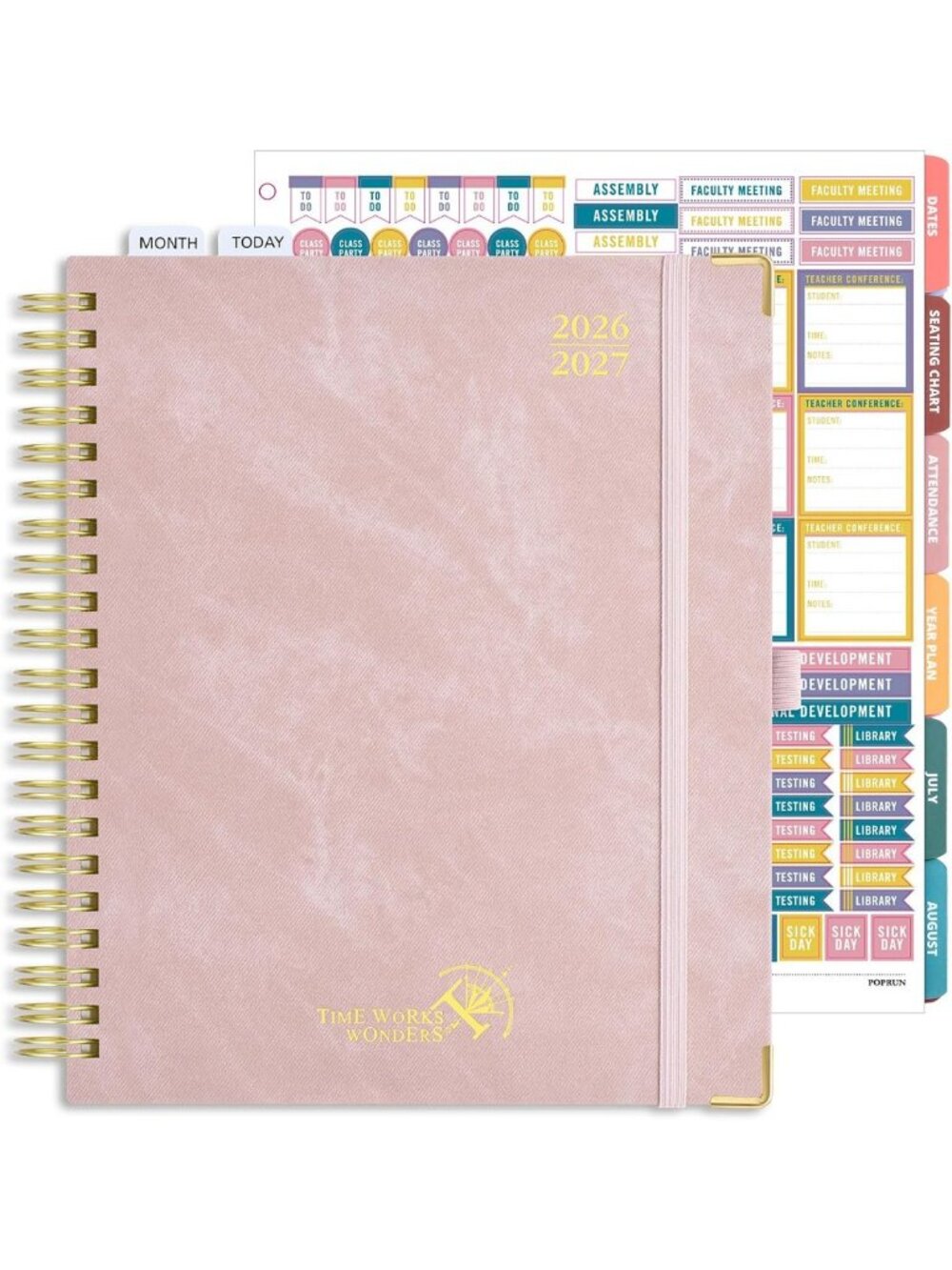 POPRUN Teacher Planner 2026-2027, 8.5"x11" Lesson Planner Book for Teachers